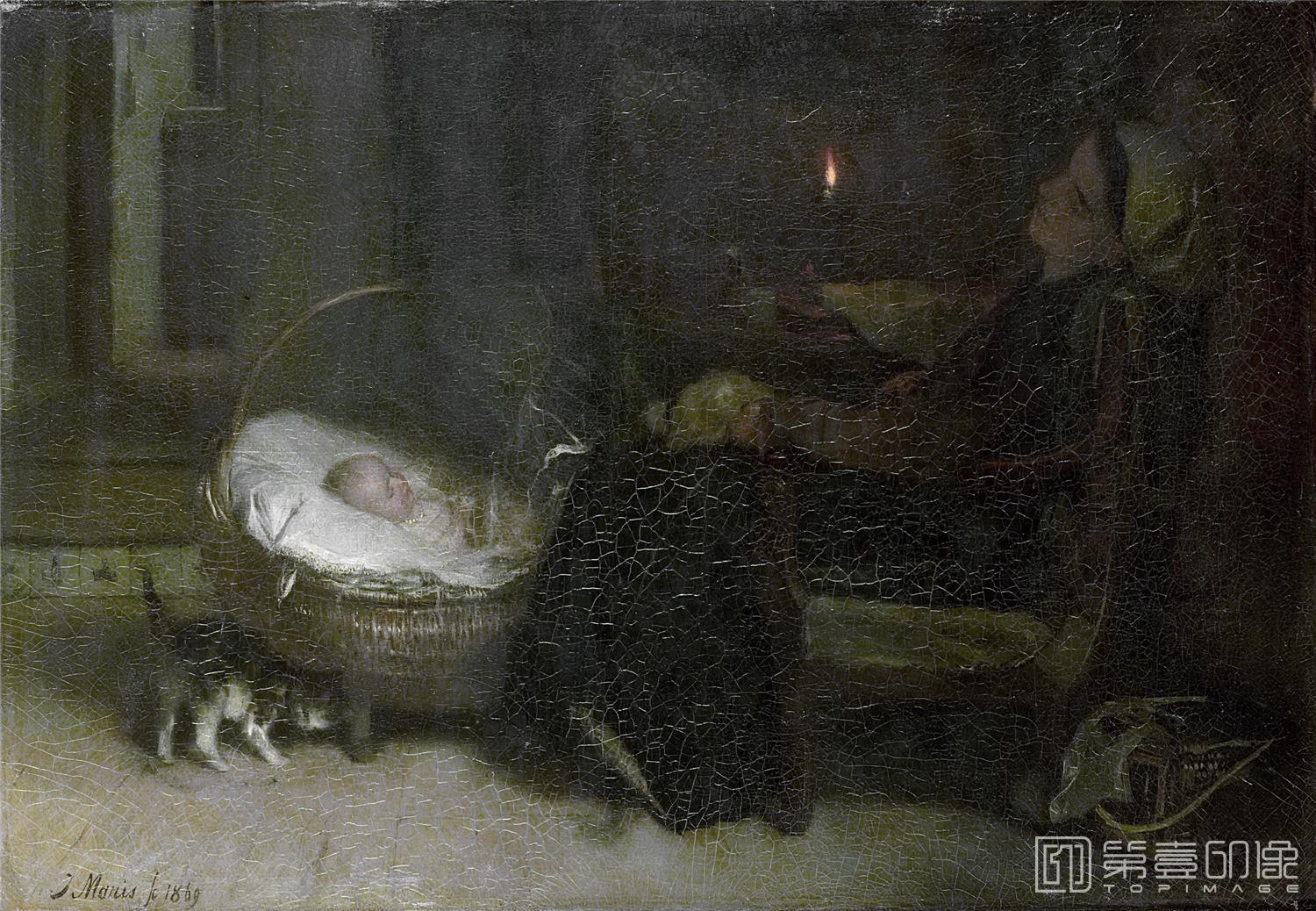 油画-荷兰阿姆斯特丹国家美术馆-Maris Jacob Moe gewaakt 1869-0930